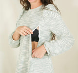 Vestido maternidad y lactancia, Lourdes verde rayas caliente