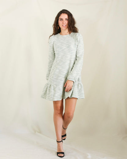 Vestido maternidad y lactancia, Lourdes verde rayas caliente