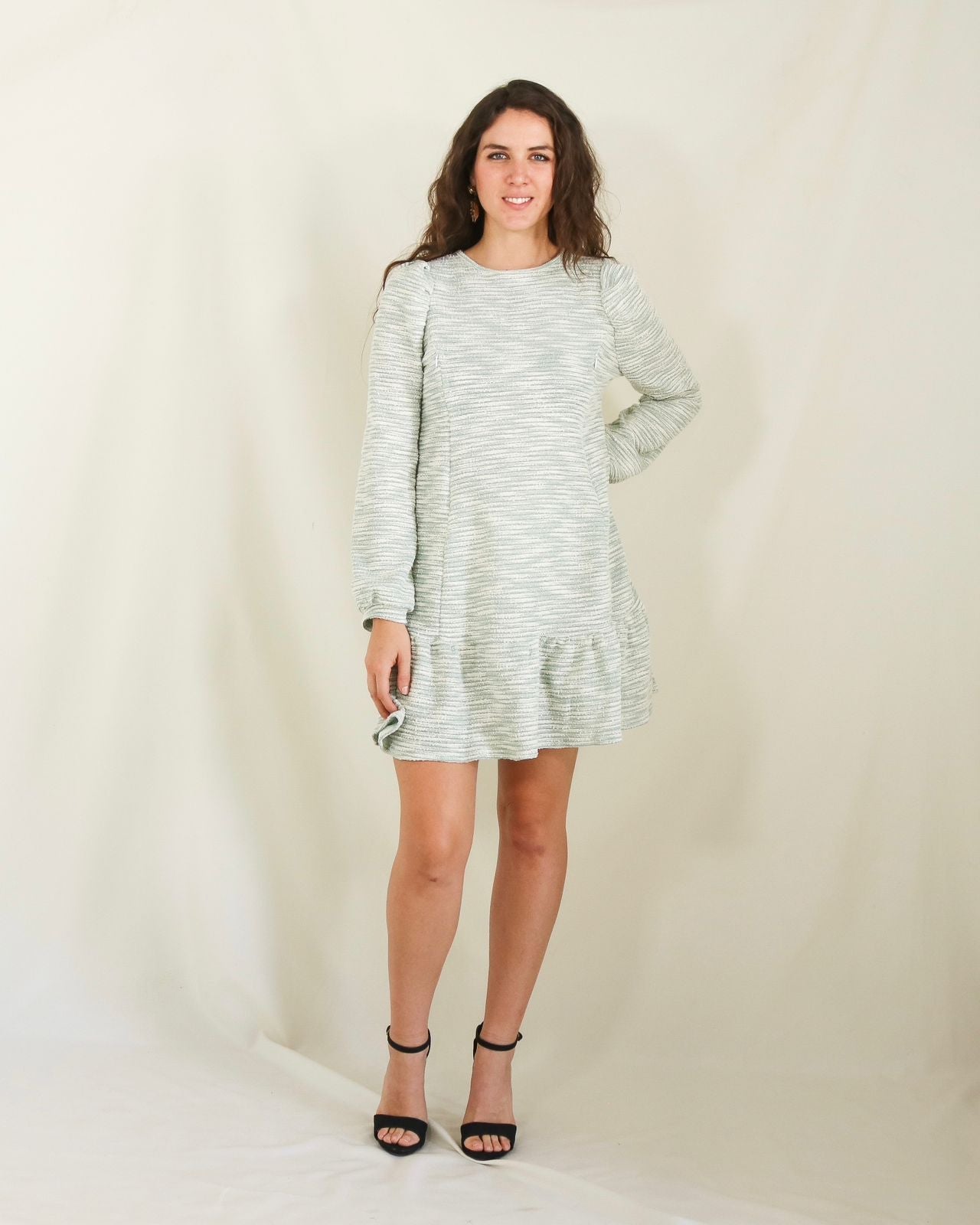 Vestido maternidad y lactancia, Lourdes verde rayas caliente