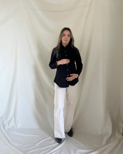 Camisa de maternidad, mezclilla negra