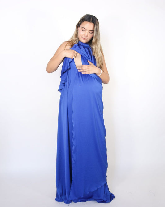 Vestido Ariel de maternidad y lactancia azul rey
