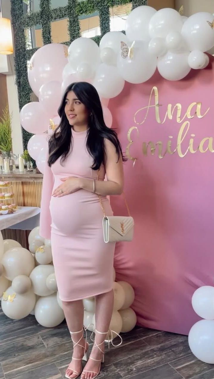 Vestido de maternidad Carola, rosa claro corto neopreno CH