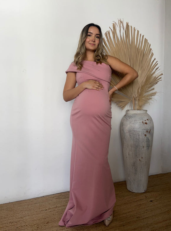 Valentina Maternity Dress, Burnt Pink