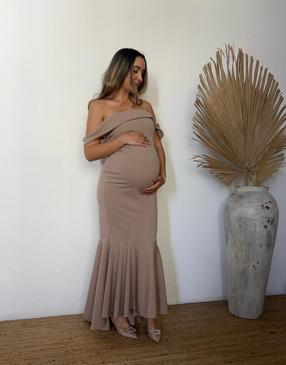 Vestido de maternidad Renata, beige