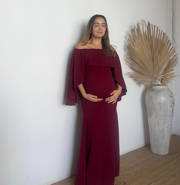 Vestido de maternidad Amparo, vino