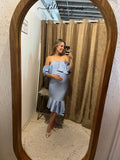 Vestido de maternidad, Loredana azul cielo brilloso