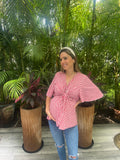 Blusa de maternidad, Brenda cuadros rojos