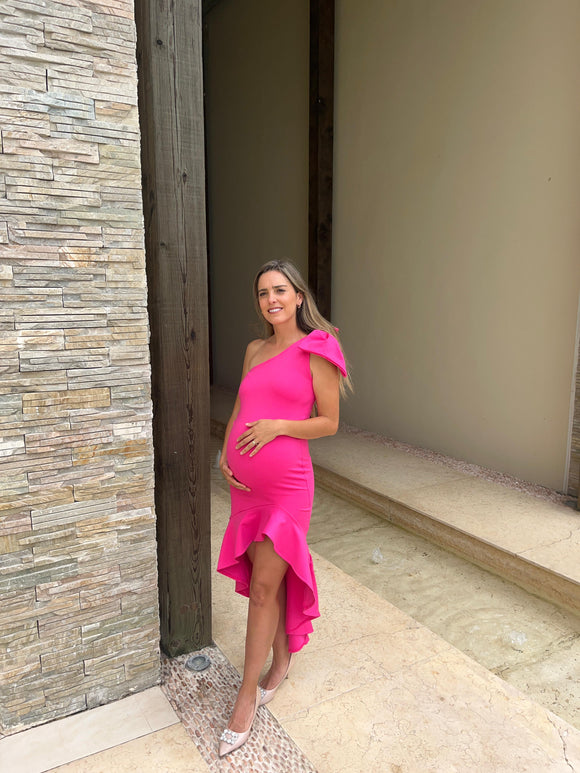 Vestido de maternidad, Lilian rosa neón