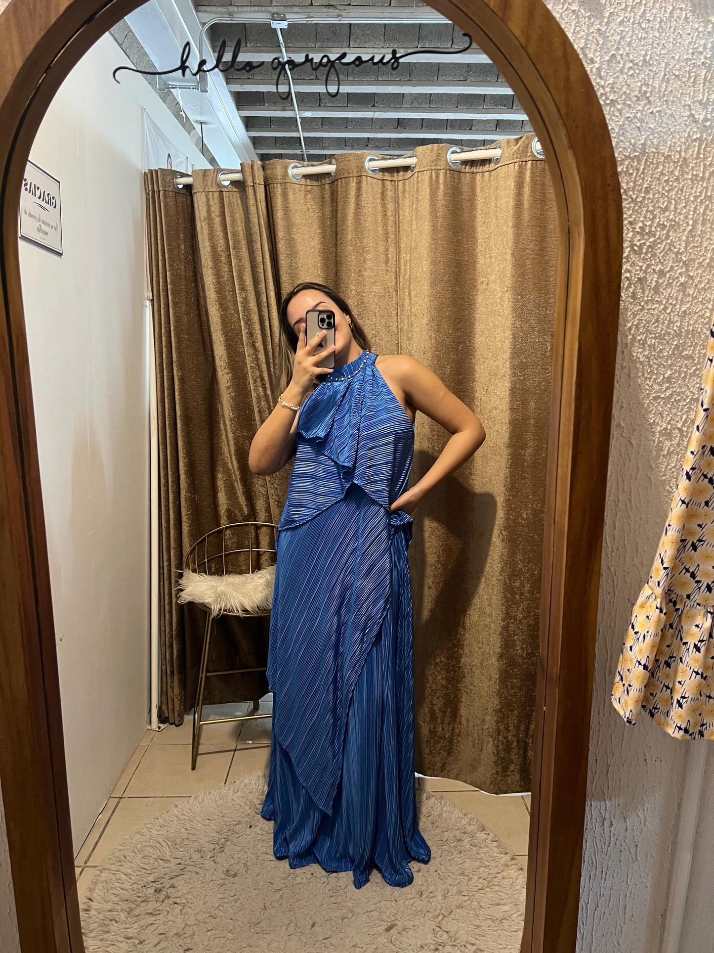 Vestido Ariel de maternidad y lactancia azul rayas