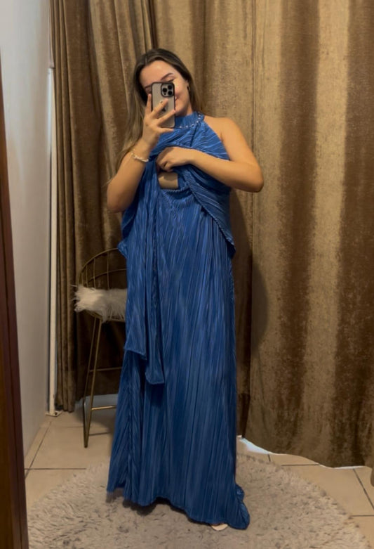 Vestido Ariel de maternidad y lactancia azul rayas