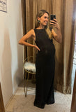Vestido de maternidad moño Charlotte, negro brillos CH