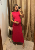 Vestido de maternidad Leslie, rosa barbie textura CH
