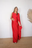 Vestido de maternidad Aida, rojo vivo