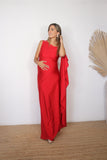 Vestido de maternidad Aida, rojo vivo