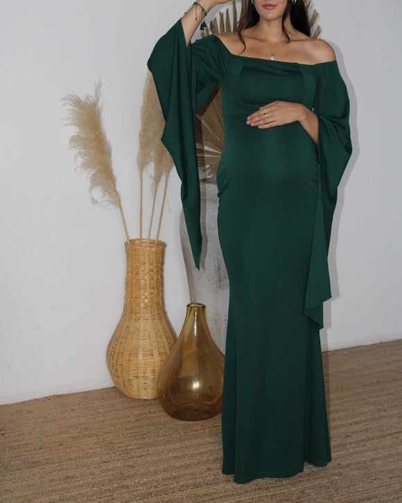 Vestido de maternidad verde bandera CH