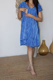 Vestido de maternidad y lactancia Bertha, azul rayas