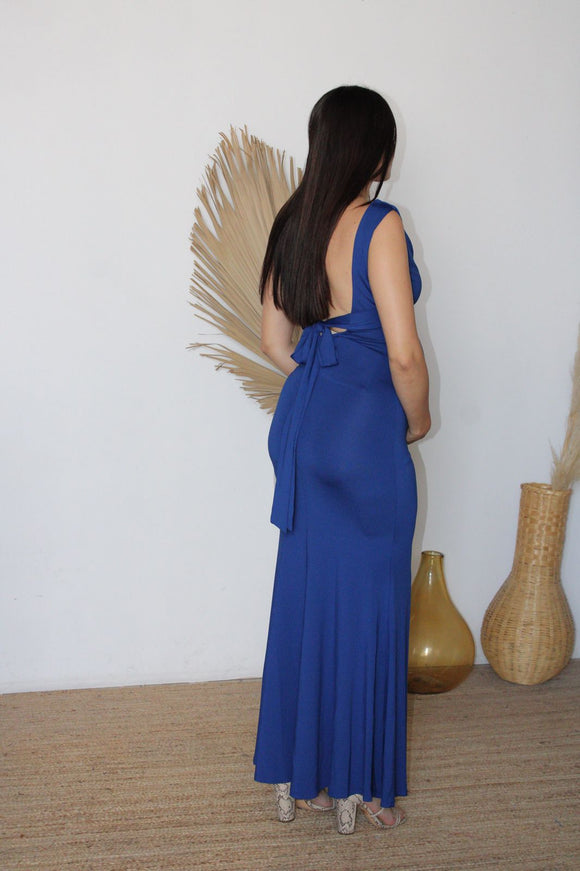 Vestido de maternidad, azul rey licra CH