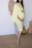 Vestido de maternidad Carola, amarillo pastel corto