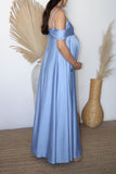 Vestido de maternidad, Bianca azul cielo brilloso