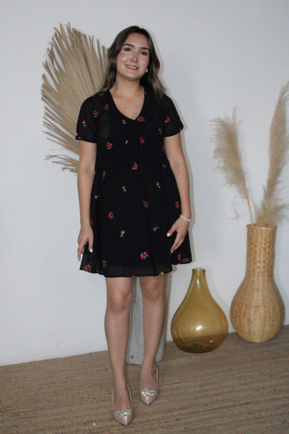 Nursing and maternity dress, Hanna textured black