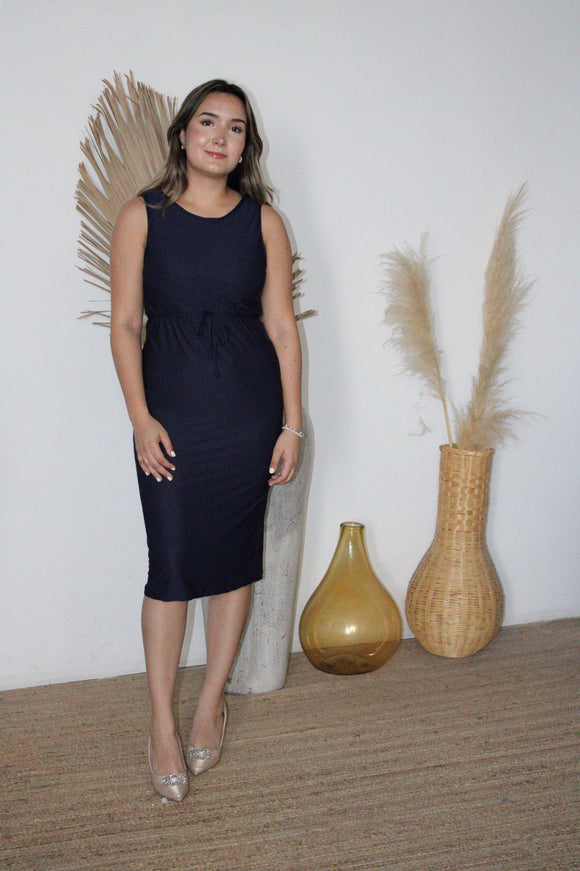 Nursing and maternity dress, Hanna textured black