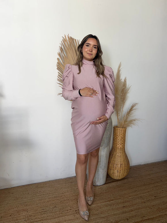 Maternity dress, black turtleneck