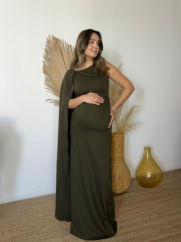 Vestido de maternidad Aida, verde olivo ponti