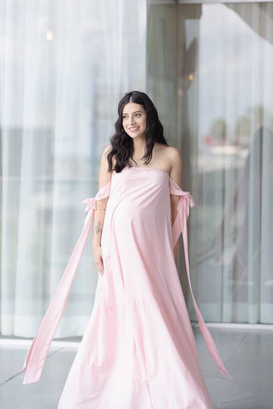 Vestido de maternidad Kalisi rosa claro