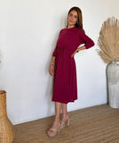 Vestido maternidad y lactancia, Hanna vino algodón largo