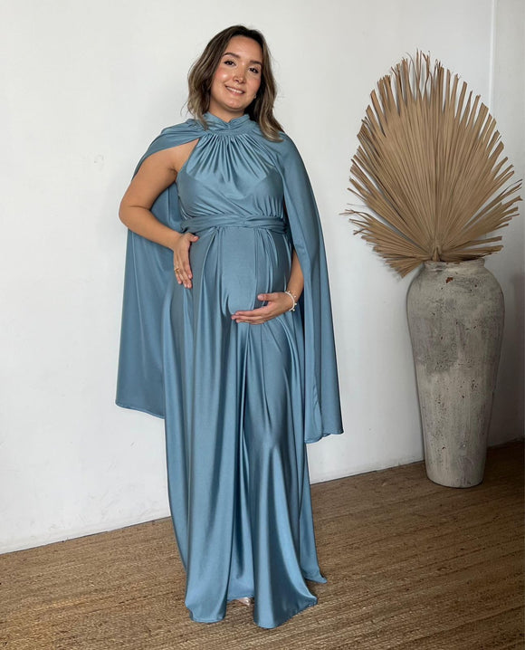 Vestido de maternidad Matilde, azul polvo licra