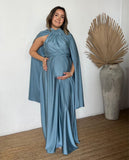 Vestido de maternidad Matilde, azul polvo licra