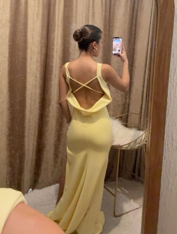 Vestido de maternidad Anahi, amarillo neopreno