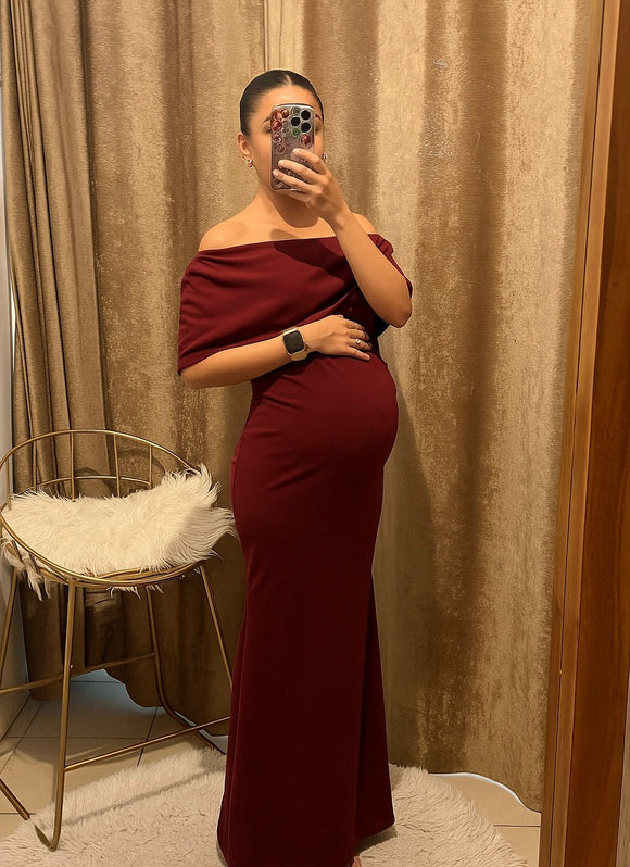 Maternity dress, yellow long rain