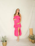 Vestido de maternidad Marlene, rosa barbie textura M