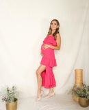 Vestido de maternidad Marlene, rosa barbie textura M