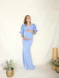 Vestido de maternidad Yuridia, azul cielo vertigo