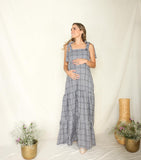 Maternity dress Dahlia black white flowers