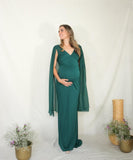 Vestido de maternidad Eliana verde bandera CH y M