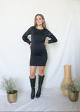 Vestido de maternidad, negro con mangas terciopelo