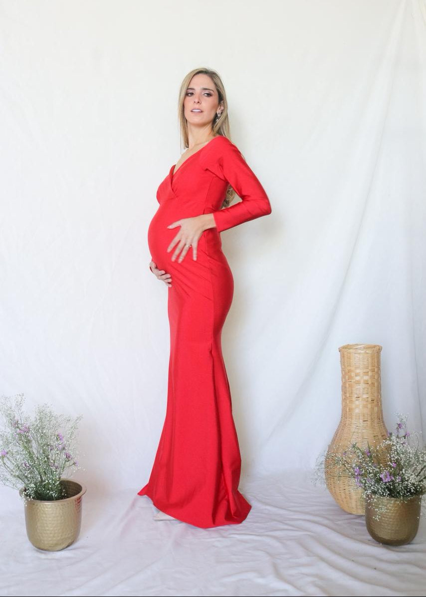 French blue maternity session dress, Ritta