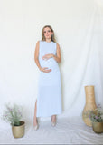 Vestido de maternidad Leslie, azul cielo rayas