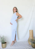 Vestido de maternidad Leslie, azul cielo rayas