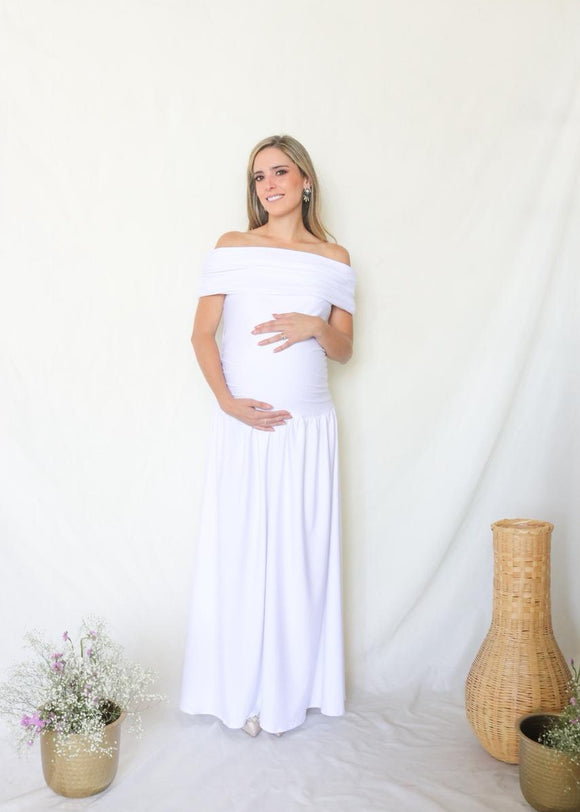 Vestido de maternidad blanco, Adeline