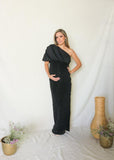 Vestido de maternidad Geraldine, negro brillos