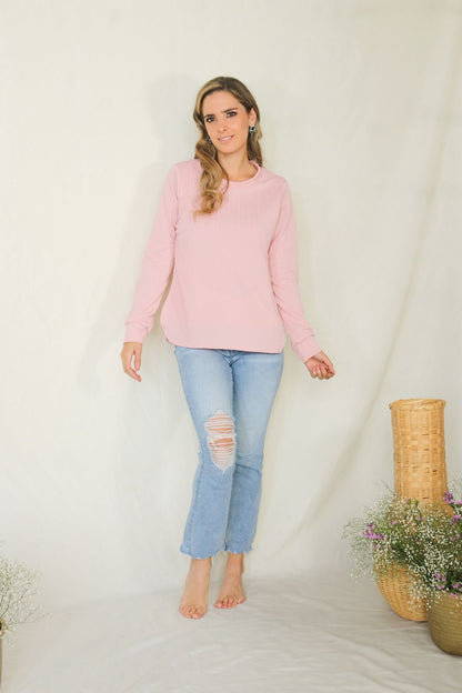 Blusa de lactancia Ruth, rosa textura