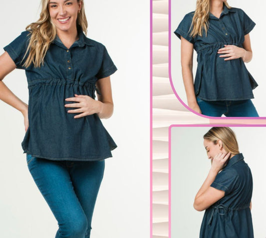Blusa de maternidad mezclilla