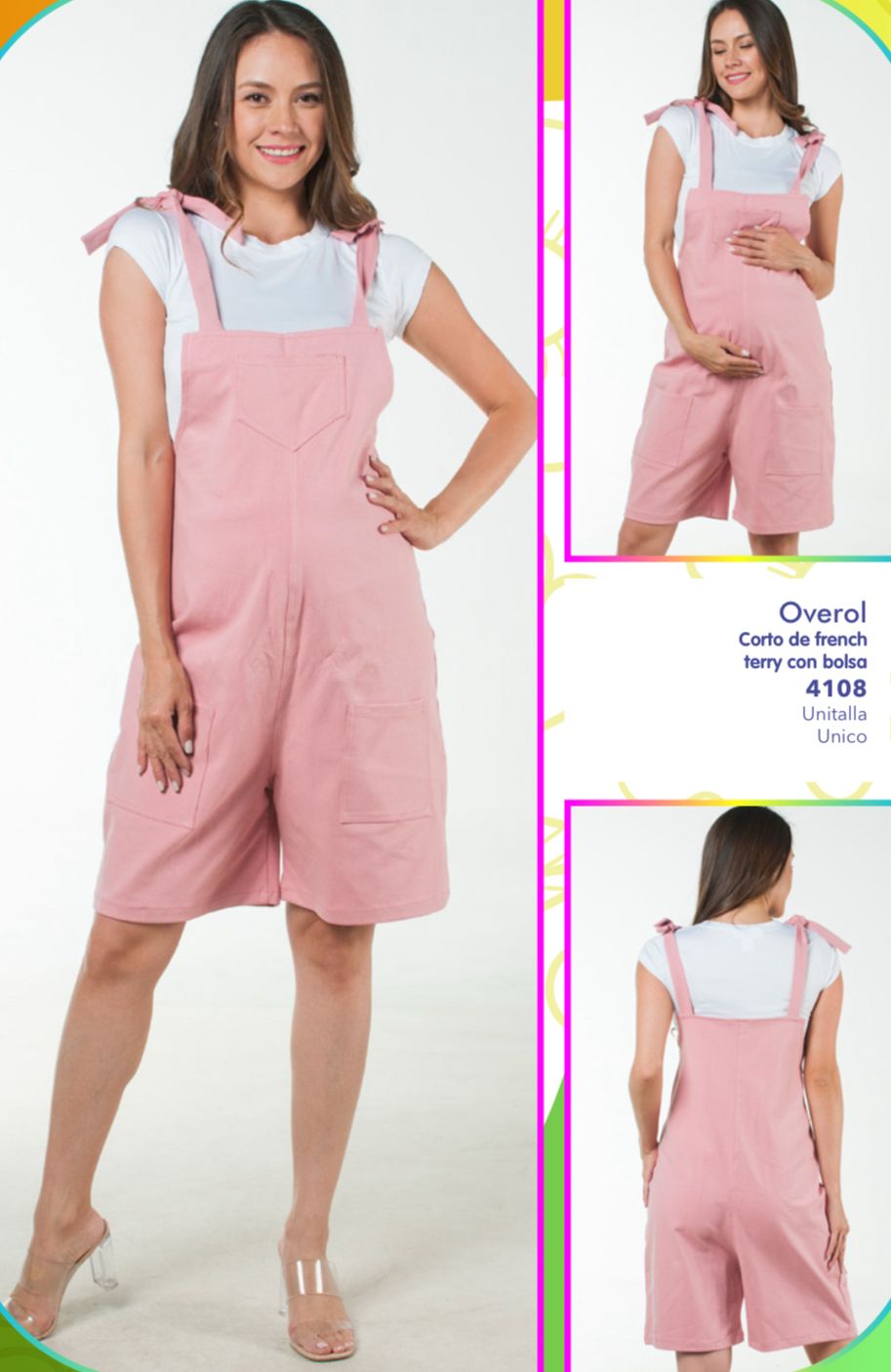 Overol de maternidad corto (varios colores)