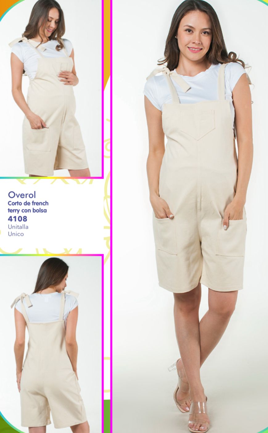 Overol de maternidad corto (varios colores)