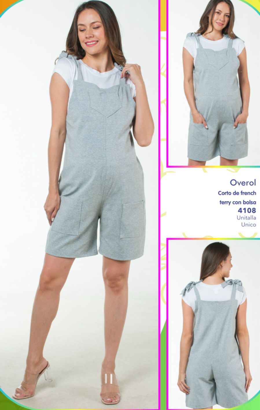 Overol de maternidad corto (varios colores)