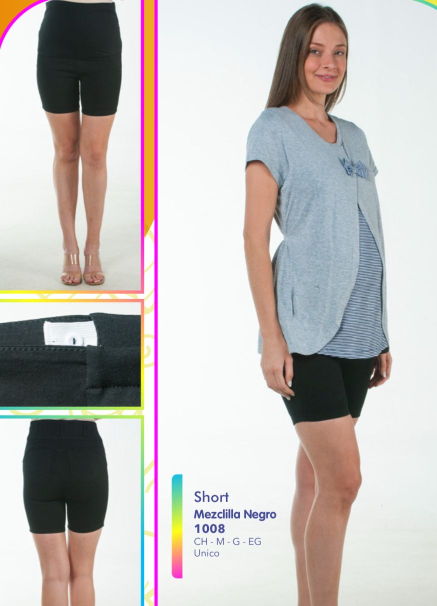 Shorts de Maternidad Mezclilla y gabardina